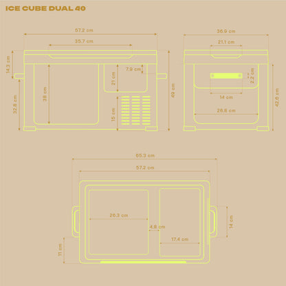 IceCube DUAL 40 Kompressor-Kühlbox, 12/24/230 V